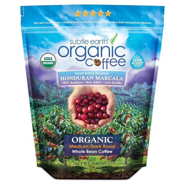 subtle earth organic whole bean coffee