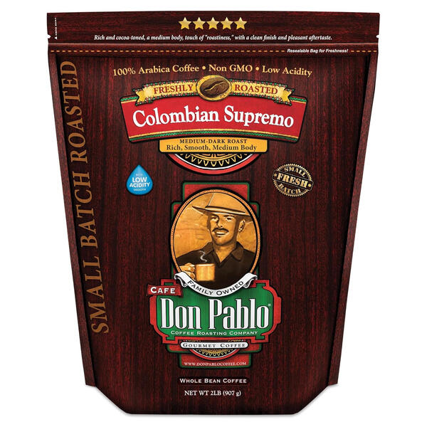 don pablo colombian supremo whole bean coffee